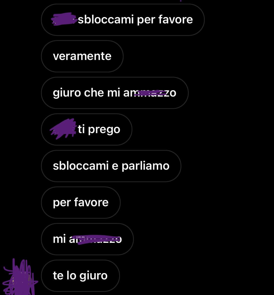 Sei falsa, mi menti e dici bugie sul tipo che mi interessa, insulti tutti sul gruppo di classe e in più dopo che ti blocco mi vieni a scrivere su instagram questo. Io dovrei continuare a parlarti? Dopo che pure cerchi di farmi sentire in colpa. Quanta disp