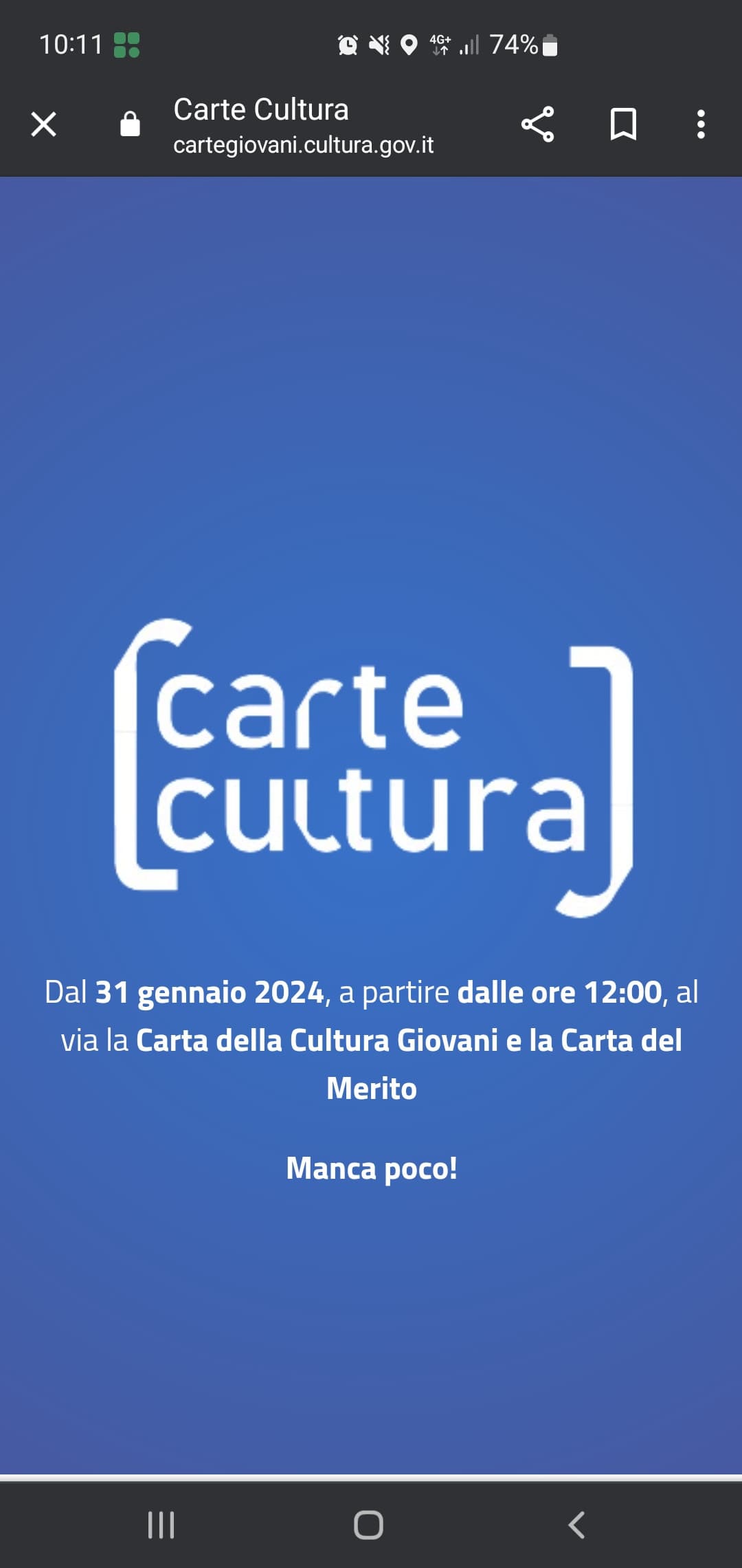 no raga in che senso tra 2 ore ho il bonus cultura non ho capito il gioco, NON ERA A MARZO