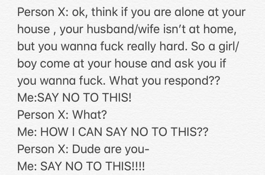 SAY NO TO THIS 