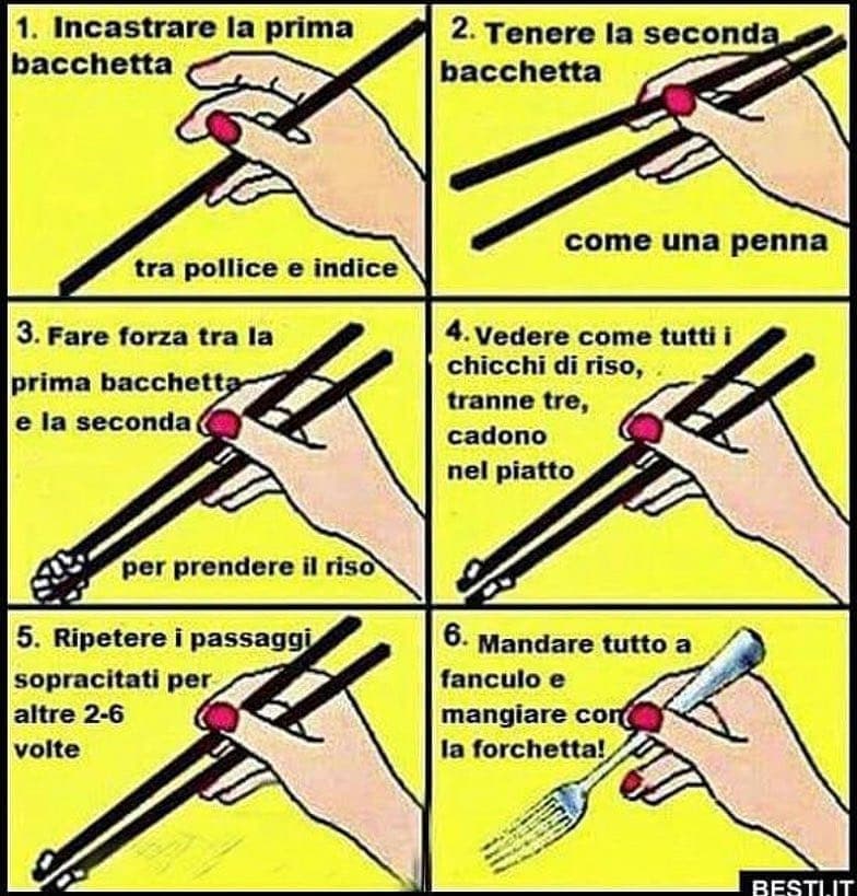 Tutorial su come usare le bacchette