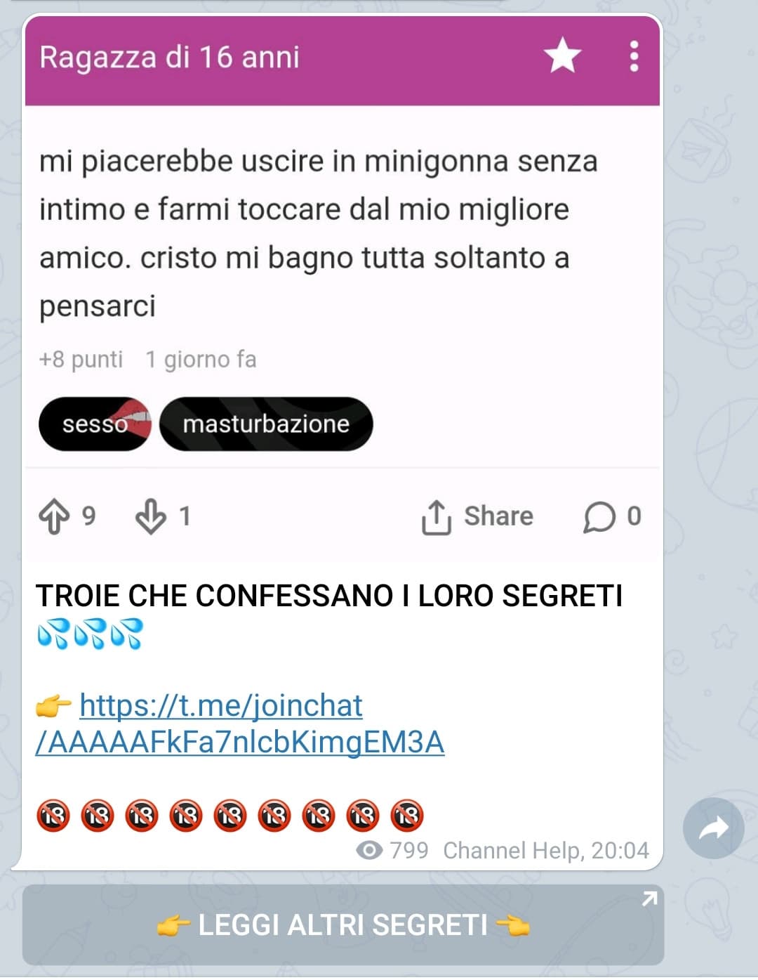 Ma che cazzo di problemi ha telegram