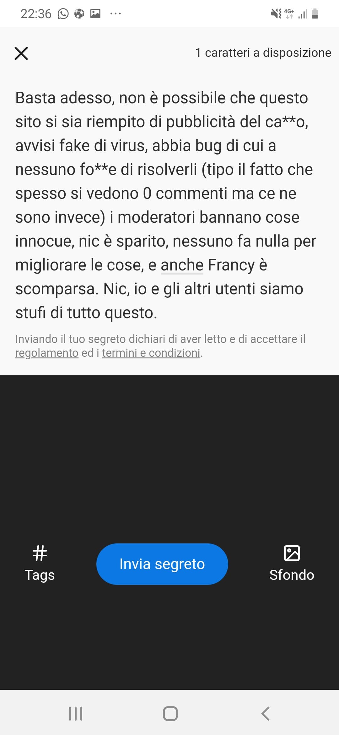 IL SITO STA MORENDO