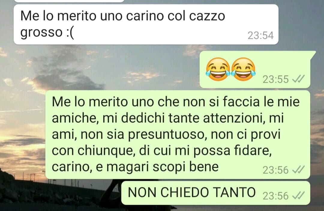 Non chiedo tanto giuro?