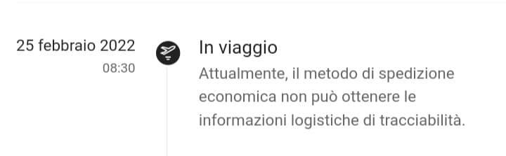 Temo che questo succeda quando poi il pacco non arriva più 