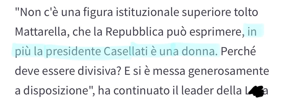 “in più è una donna” , “in più è un uomo” , “in più è bianca” , “in più è etero” , “in più è bella” , “in più è *inserire caratteristica irrilevante e pretestuosa*”