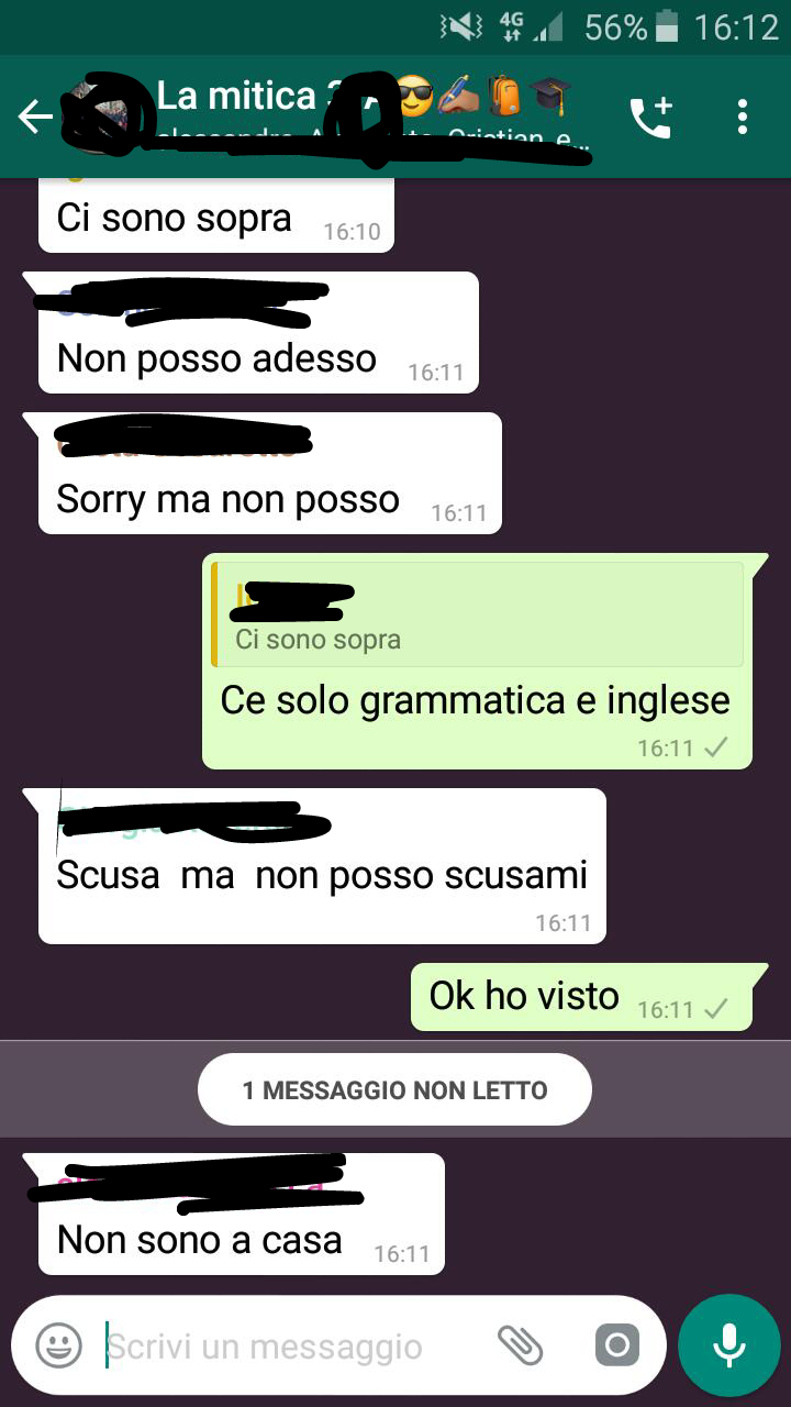 Quando chiedi i compiti