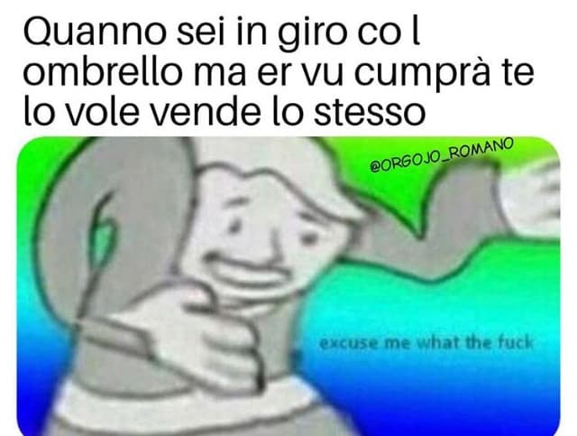 Ora mi immagino due ombrelli che si puntano il dito contro