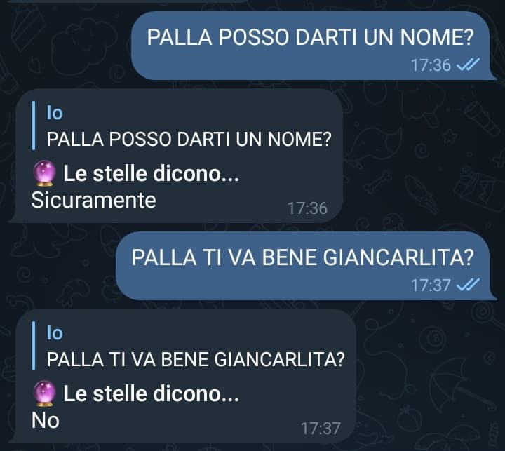 a palla non piace il nome Giancarlita 