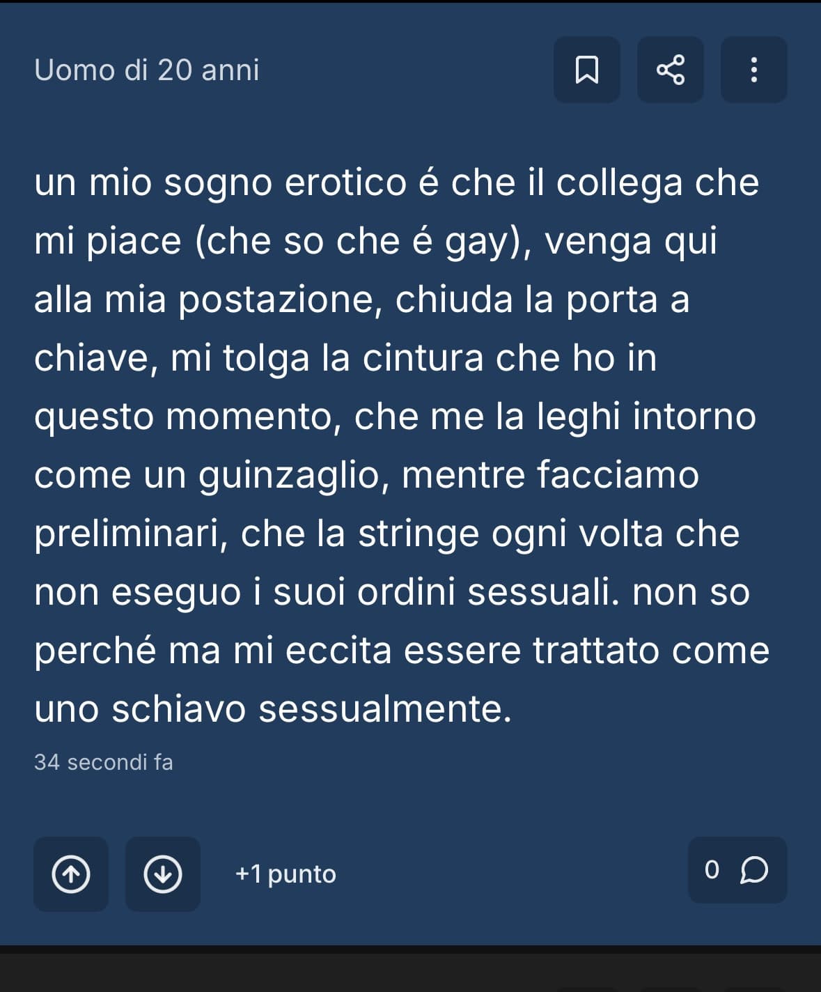 Comunque é crazy il fatto che il bro scriva questa cosa mentre si trova al lavoro