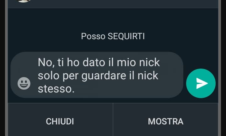 Quando do il mio nick di ig a qualcuno:?