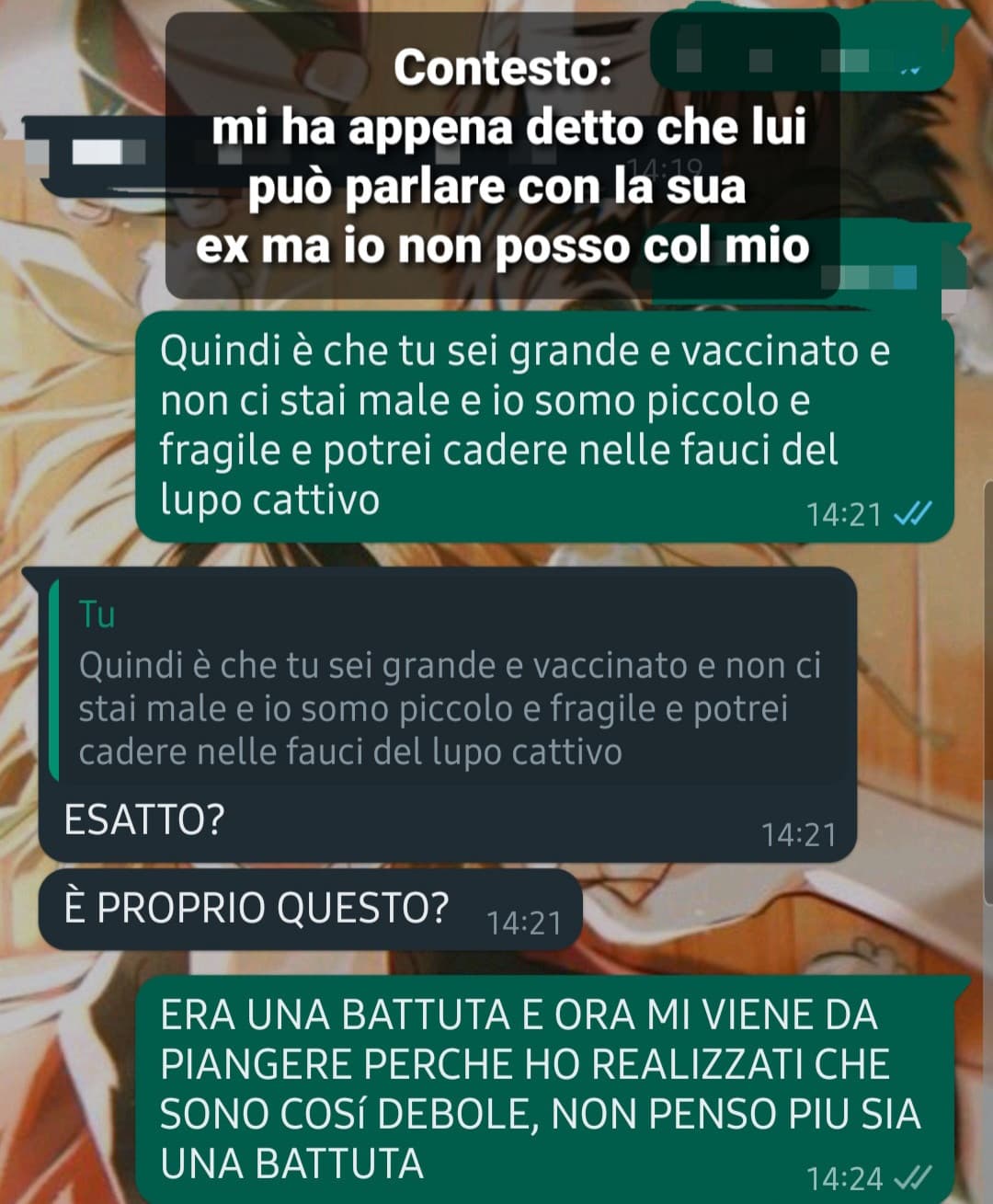 Quando scopri di essere il piccolo agnellino da proteggere:
