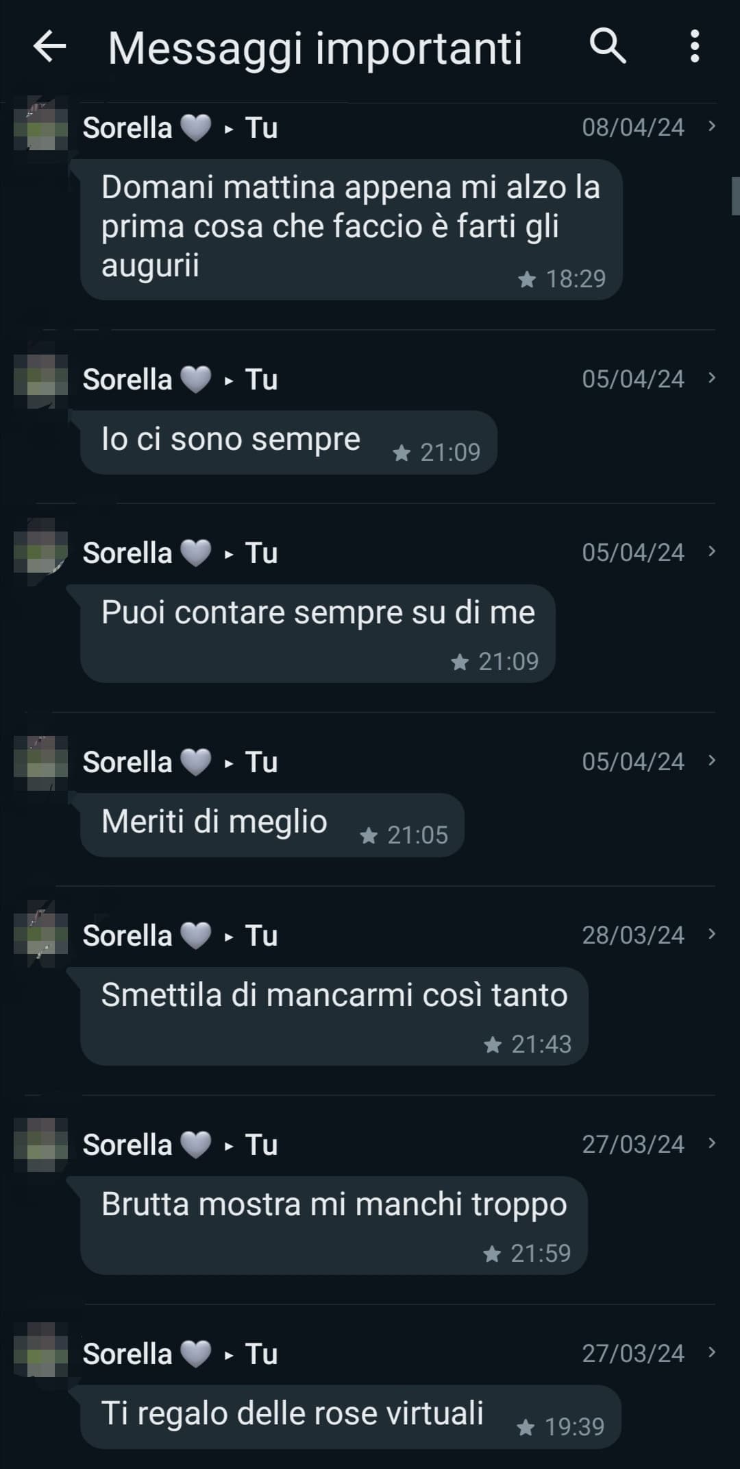 Io con i messaggi importanti invasi di cose così: