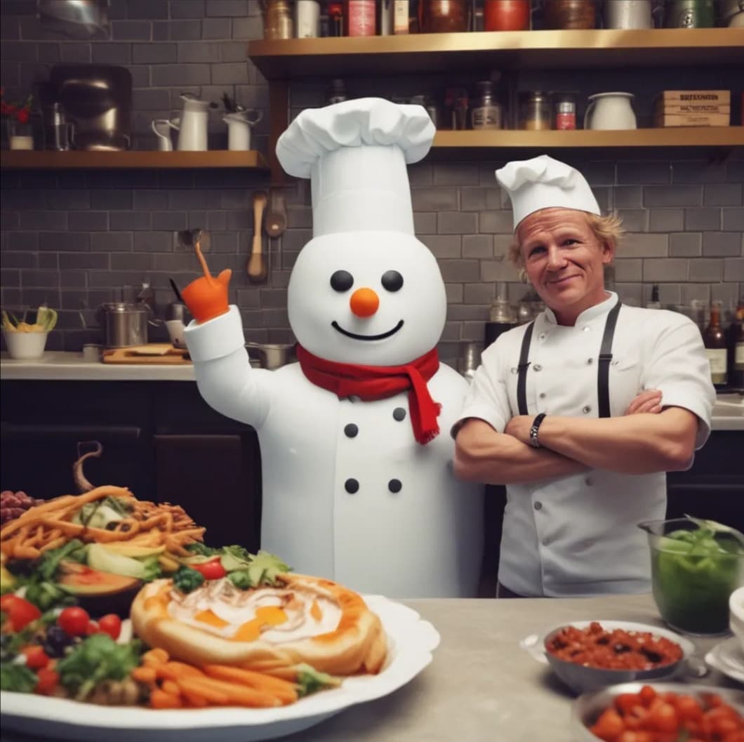 Pupazzo di neve a cucine da incubo 