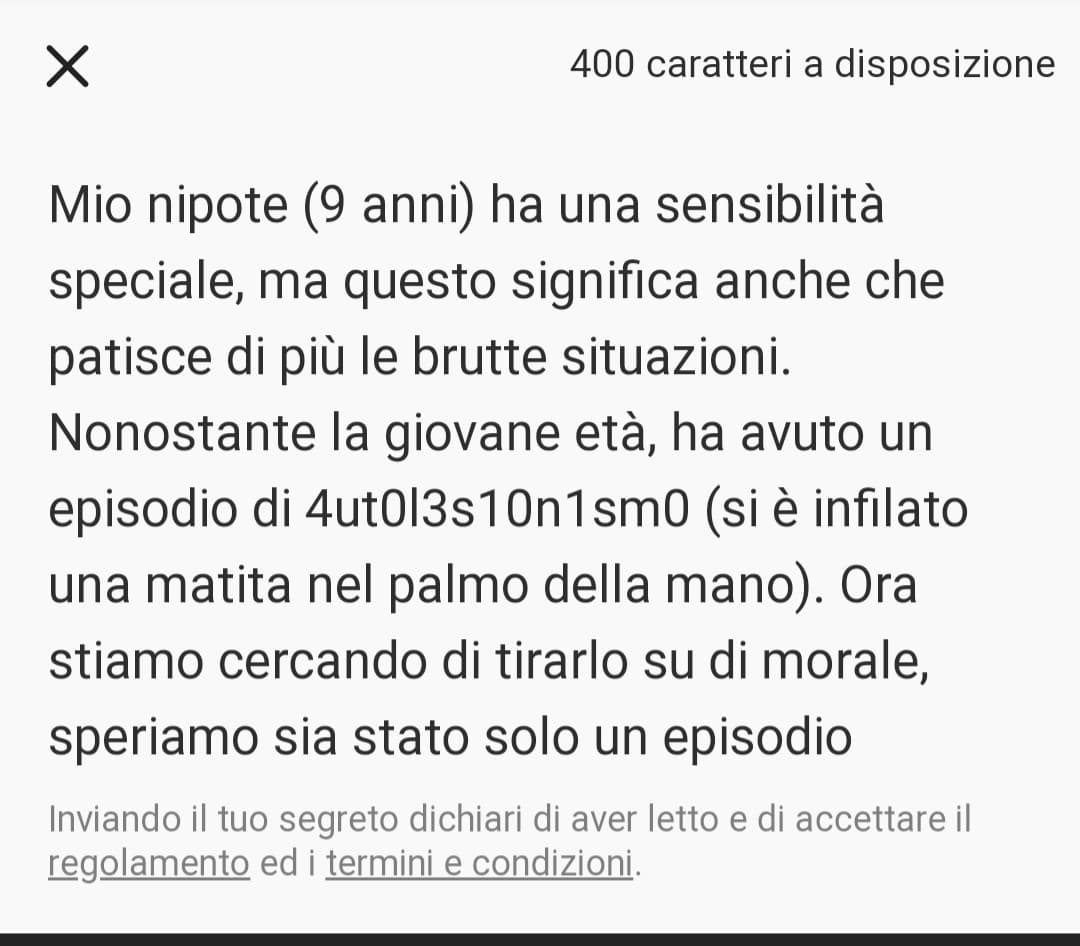Non me lo fa pubblicare 