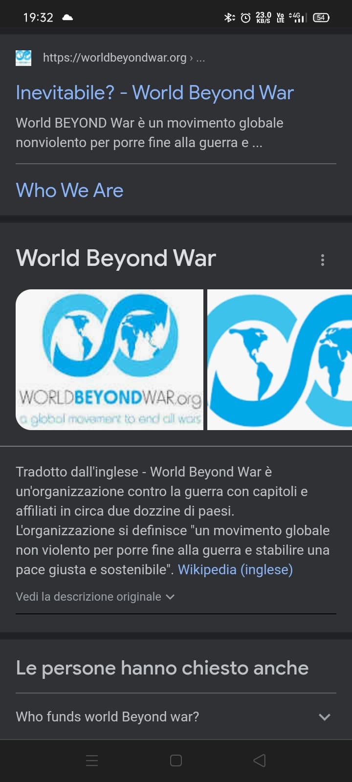 ditemi quanti di voi erano a conoscenza di world beyond war. È un'associazione che vuole un sistema che fa in modo che non ci siano guerre, che si condividano risorse e penso anche che vogliono risolvere equamente problemi sociali come IL SUICIDIO, LA DEPR