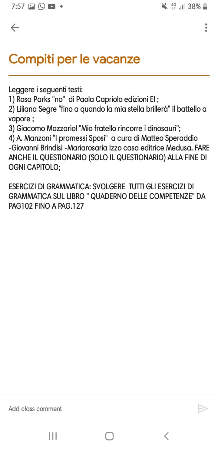 oltre a questi compiti delle vacanze, c'è anche da comprare un libro di francese (con esercizi) e finire di fare quello di inglese. io ho solo fatto 5 problemi e cominciato a leggere un libro. la scuola inizia il 15. ???