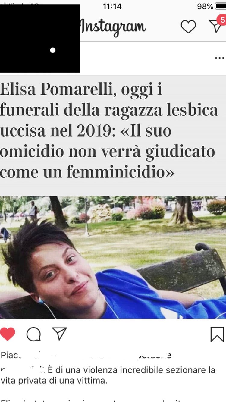 (Era spam prima sorratemi) allor, sta povera donna è sta tra uccisa esattamente un anno e un giorno fa, il 25 agosto 2019, 25 anni lui 47 interessato a lei. Lei rifiutava le sue avance, ripetendo di essere lesbica, lui non mollava. Fino a quando non la str