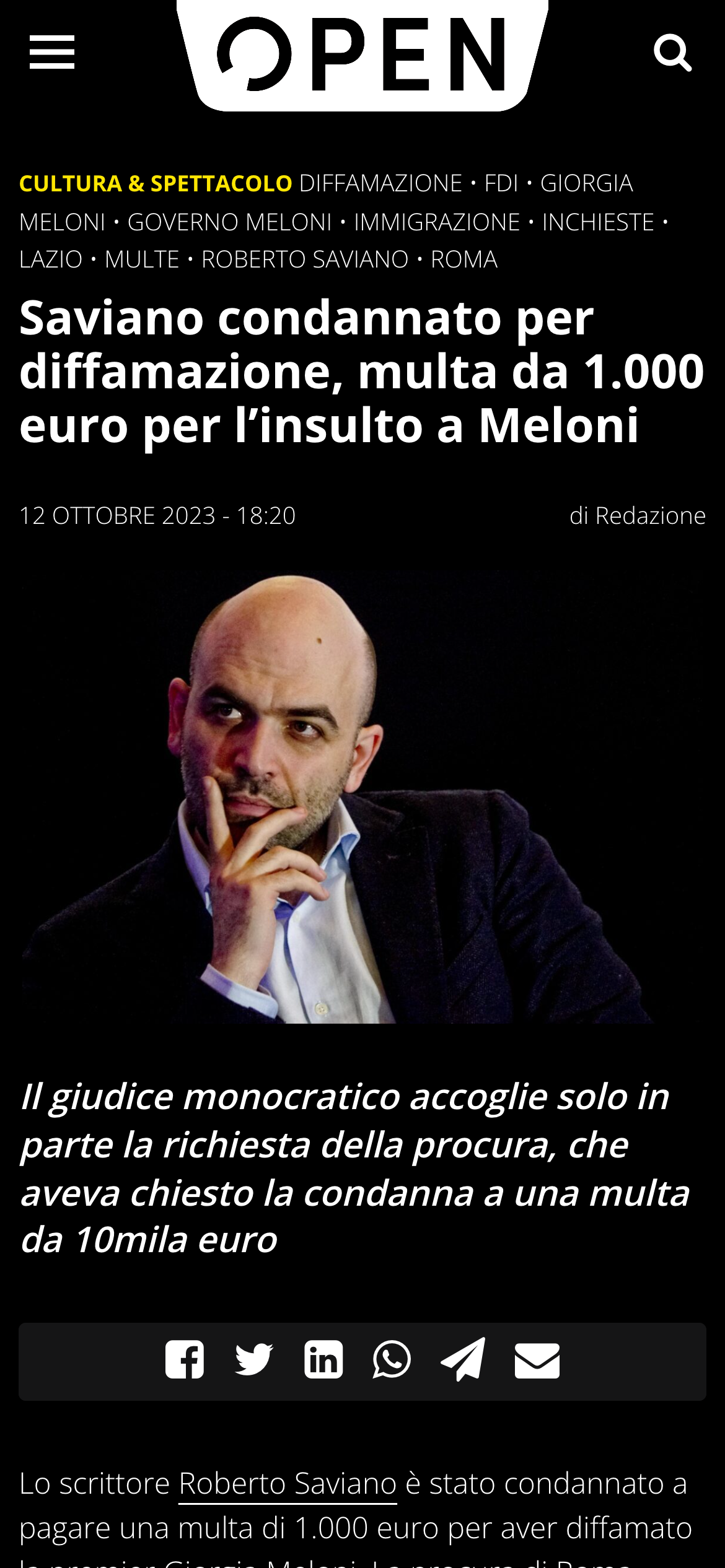 e meno male che c'era una dittatura fascista... perchè se davi del bastardo a Mussolini sicuramente te la cavavi con due lire di multa 