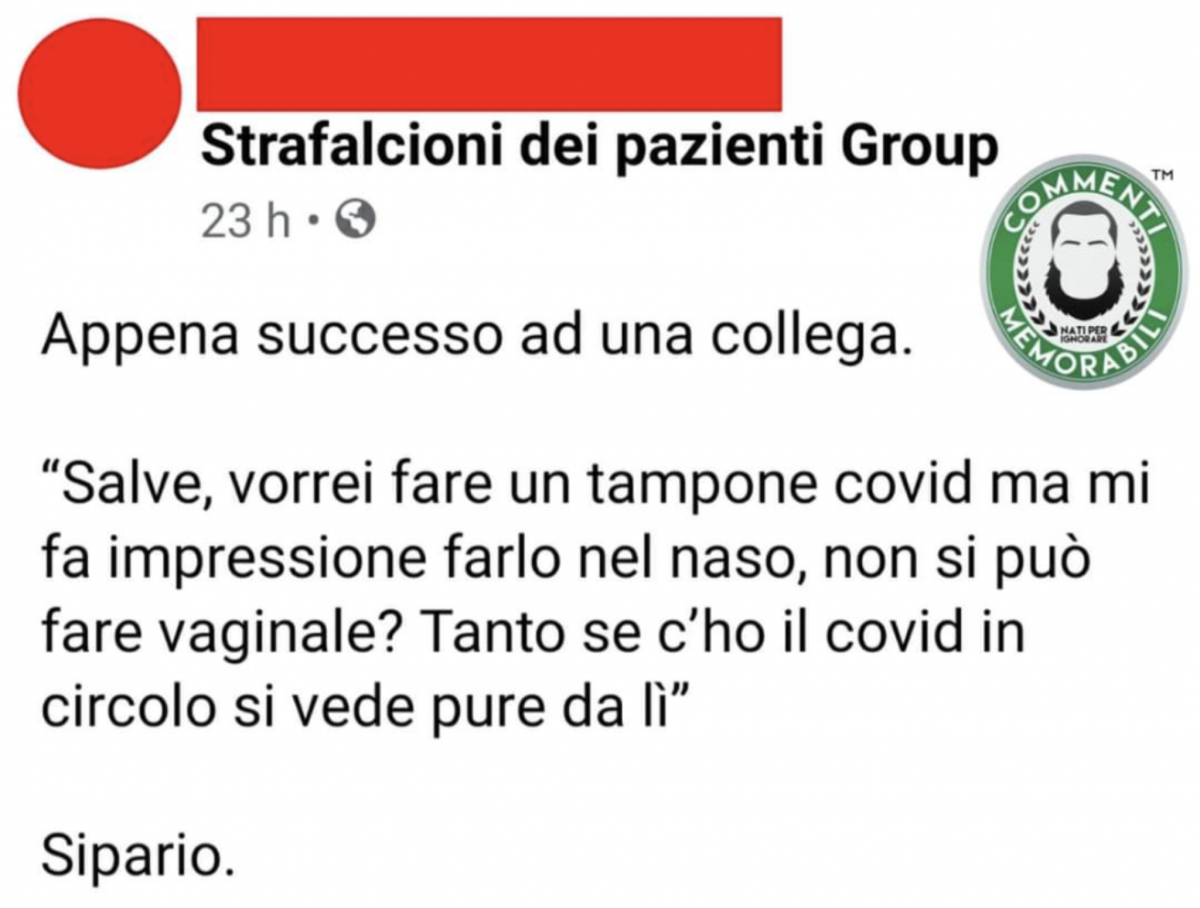 Ma certo signora bisognerá usare un altro tipo di tampone, fortuna che c'è l' ho qui con me....sempre a portata di mano