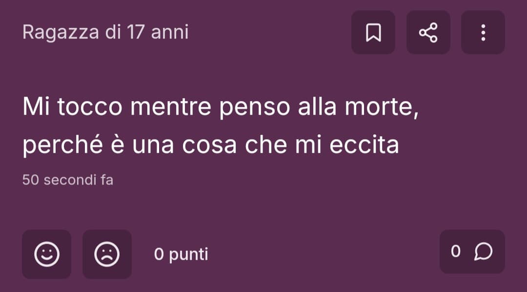 io: "oh no sto facendo una cosa terribile a toccarmi pensando a lui, non va bene"
Ok, ci sono persone messe peggio di me