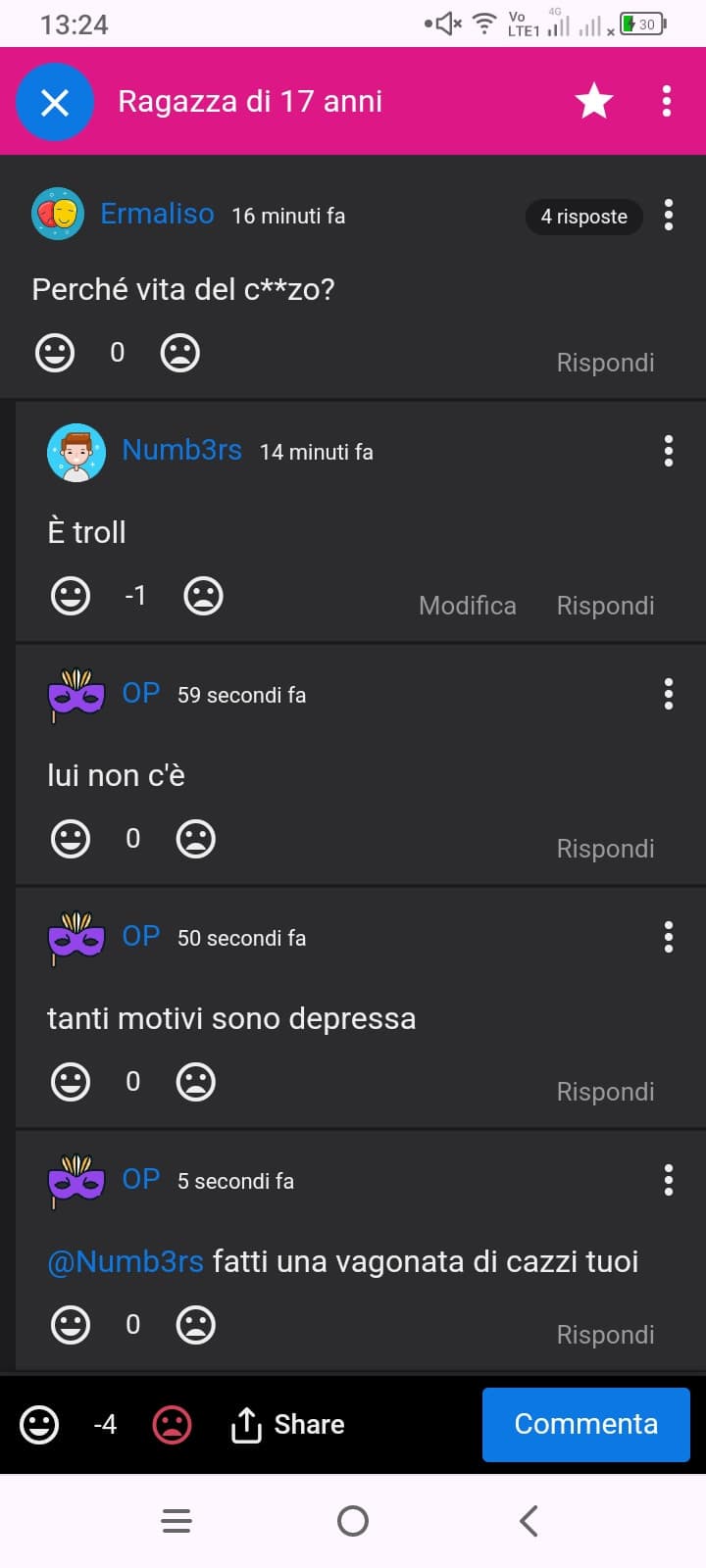 Eccola qua la 17enne troll del sito che anche lei butta odio su altri utenti