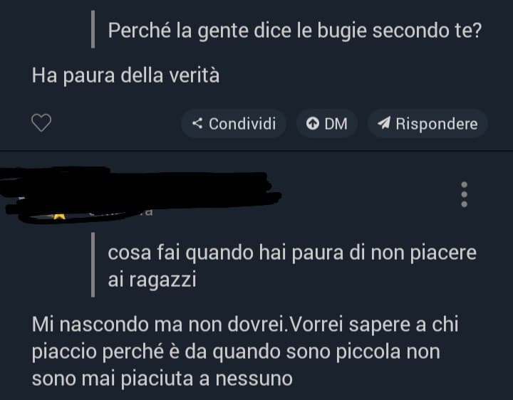 mia sorella su tellonym. raga vi giuro sono stata malissimo a leggere le sue risposte 