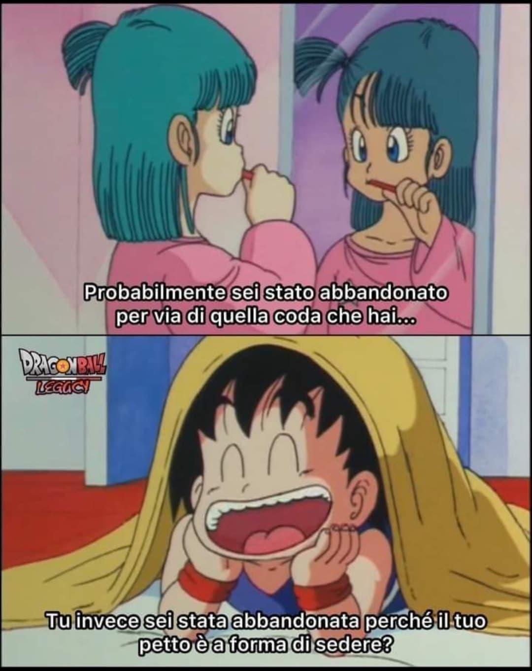 LMAOOO la spensieratezza nel volto di Goku...