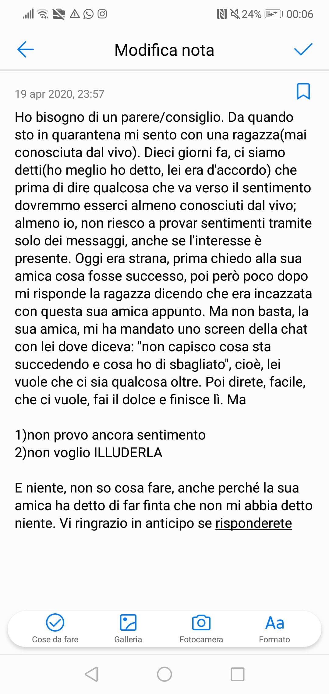 Leggete, se avete tempo e voglia 