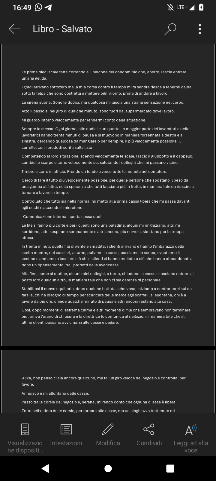 Se vi va di leggere qualcosa