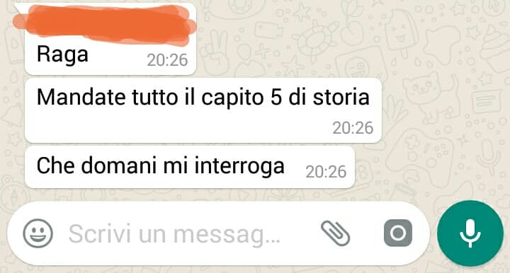 dal gruppo classe... io sono basita