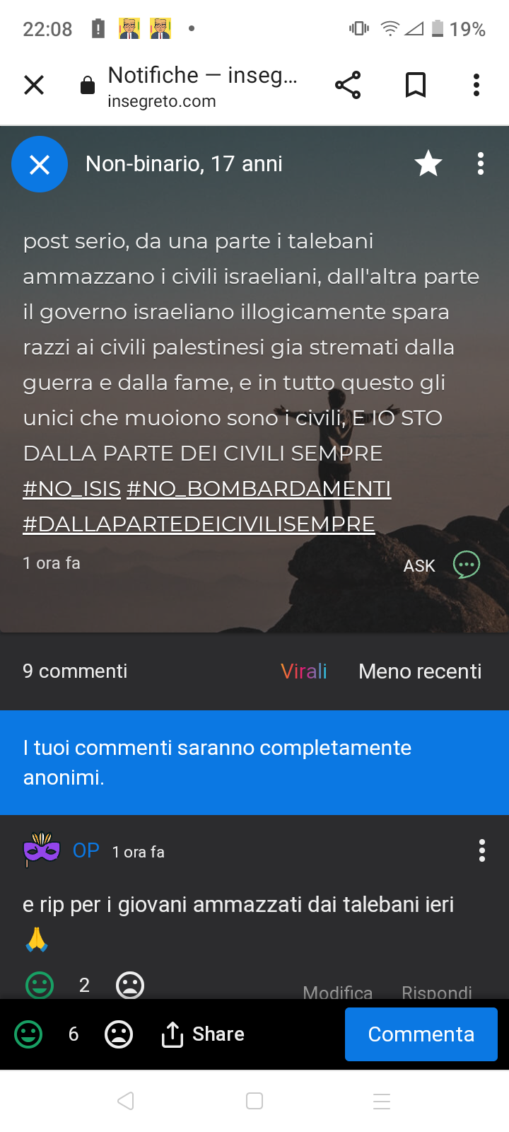 la gente si e accorta dei giochi di guerra dei governi nel mondo, la gente di tutto il mondo si sta svegliando, iniziera a breve 🙏🗓️...