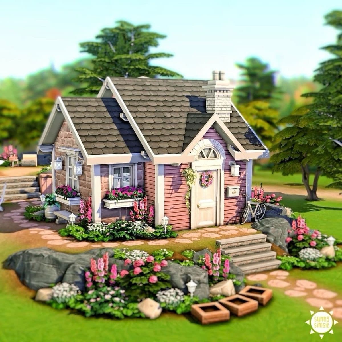 voglio vivere su the sims per abitare in questa casetta 