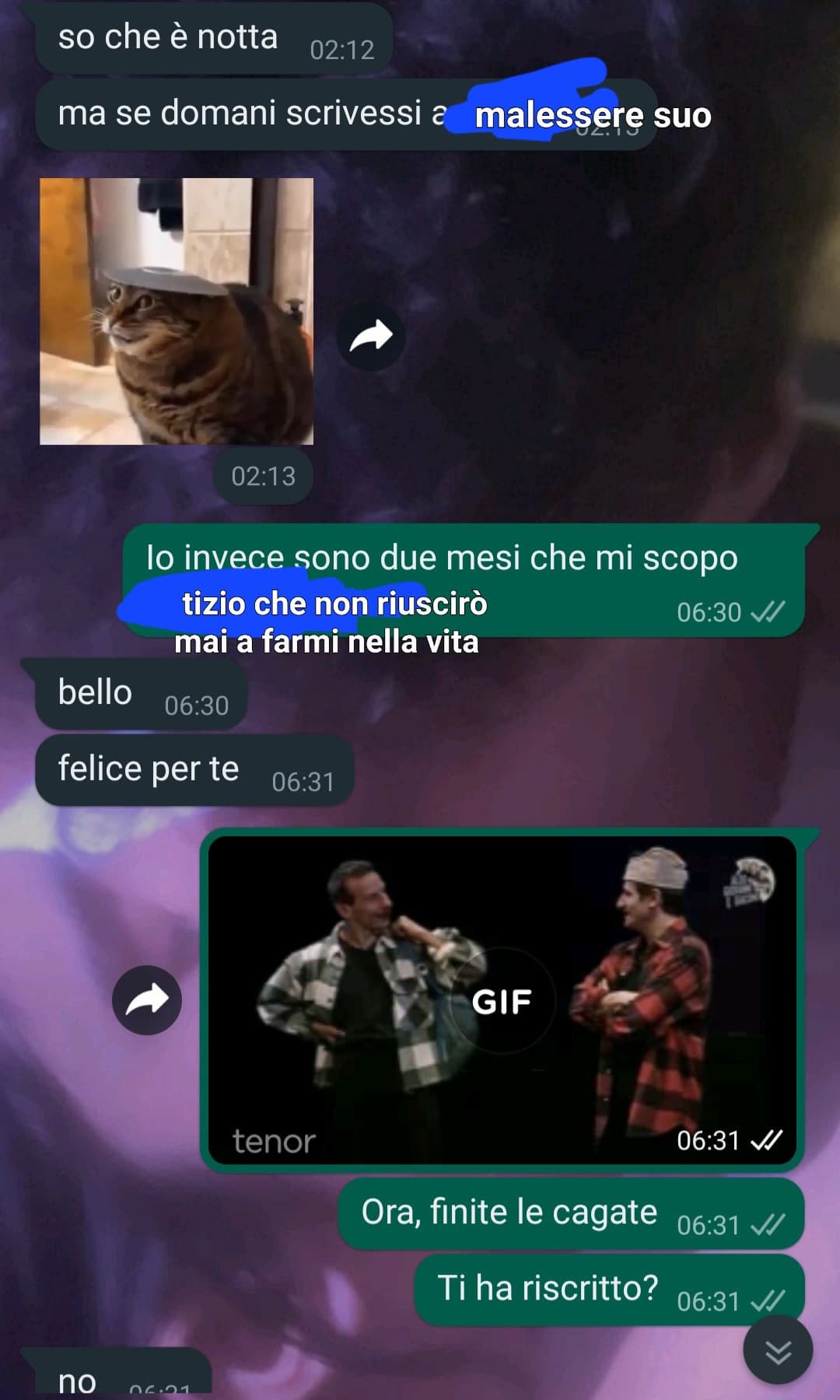 Conversazione mattutina con mia sorella 