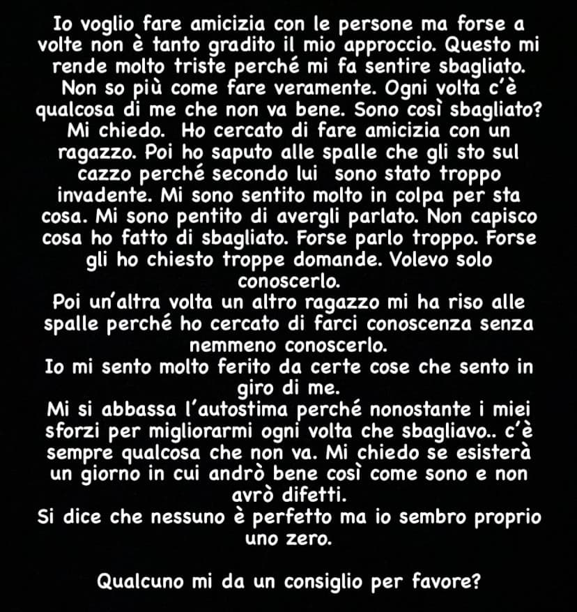 Scusate ho bisogno di sfogarmi