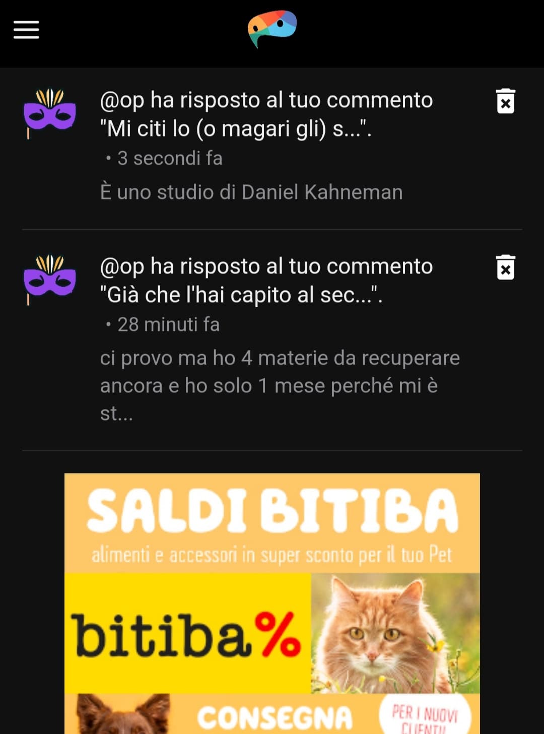 La pubblicità pure nelle notifiche 