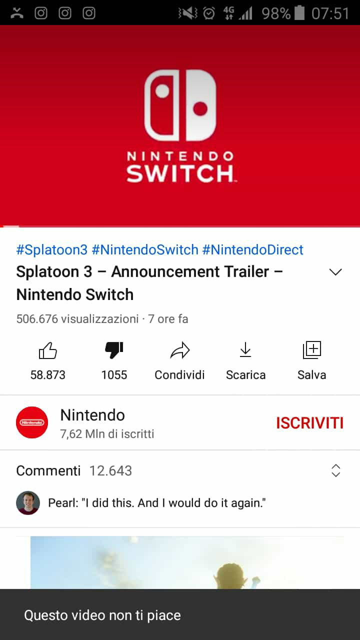 Quanto tu compri Splatoon 2 ed il giorno stesso annunciano l'uscita di Splatoon 3