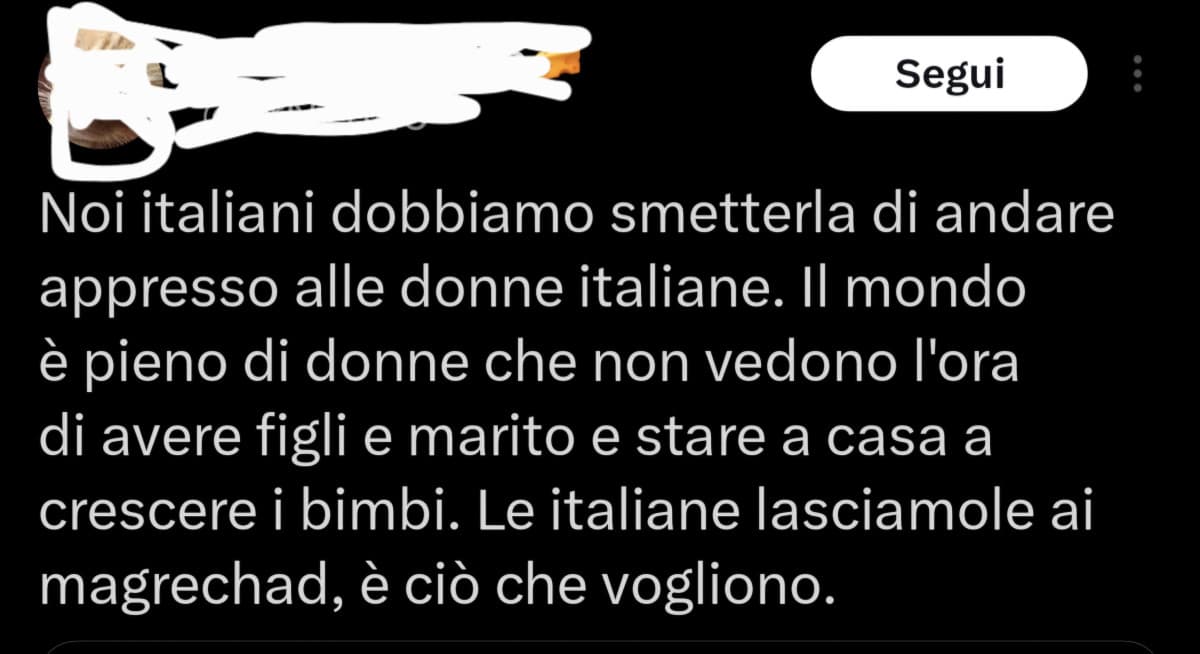 Ha letteralmente la stessa concezione di donna dei "magrechad" che detesta (ammesso e non concesso che siano tutti cosi i "magrechad")