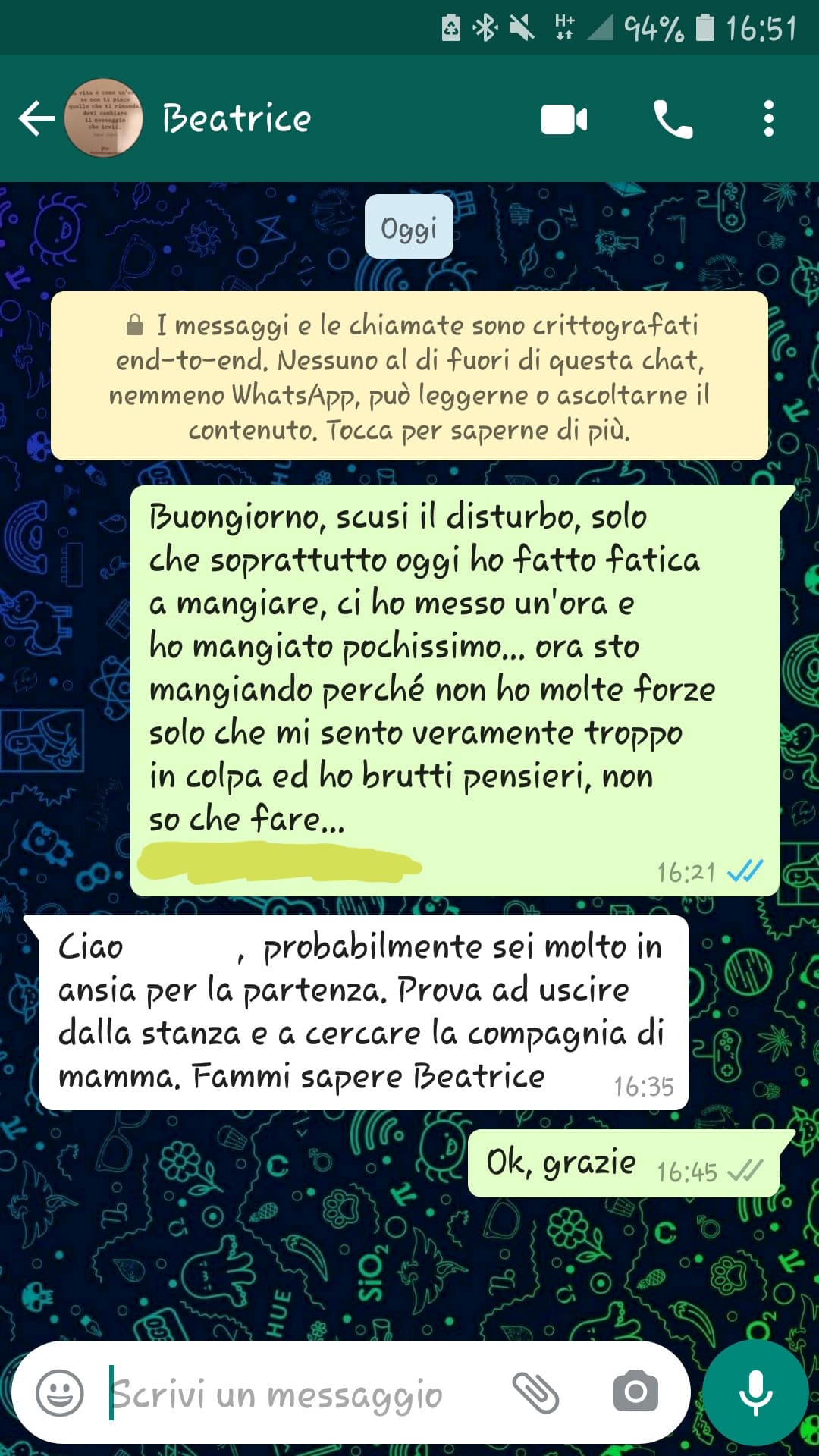 Ok, così rende di più l'idea, ecco quello che le ho scritto e come ha risposto lei