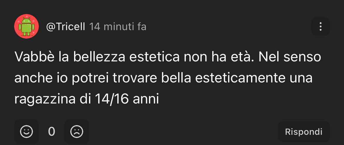 hai 35 anni e ti seghi sulle minorenni