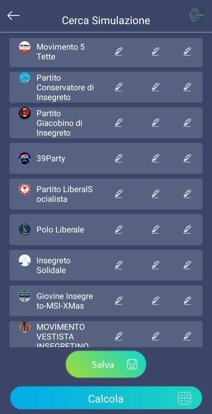 XVI ELEZIONI