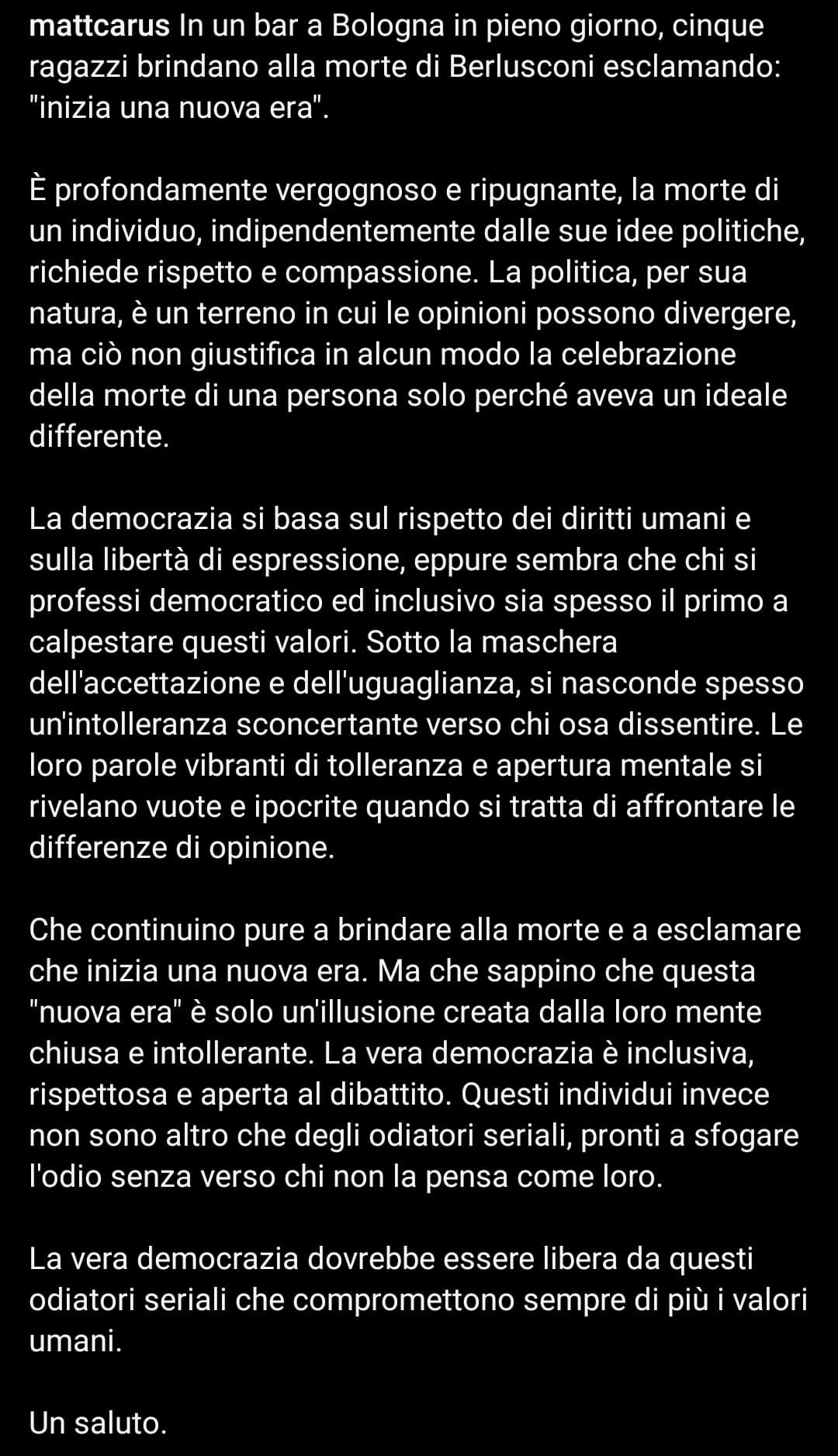 Premetto, per i mod, che sto riportando la notizia riportata e commentata da un famoso personaggio social e sto osservando tale personaggio e nient'altro 