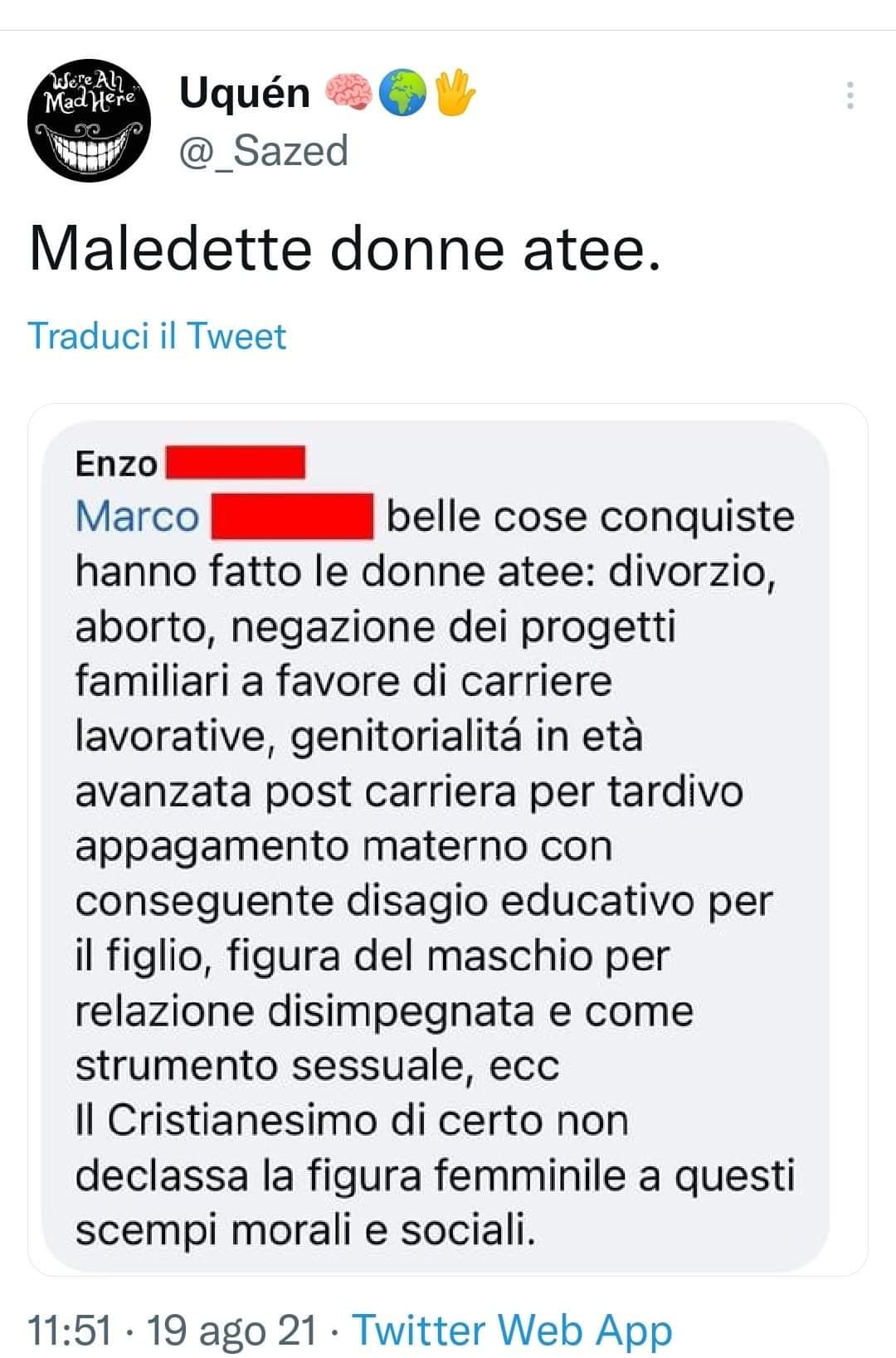 Che dire, chiedo scusa ad Enzo per avere i suoi stessi diritti. 