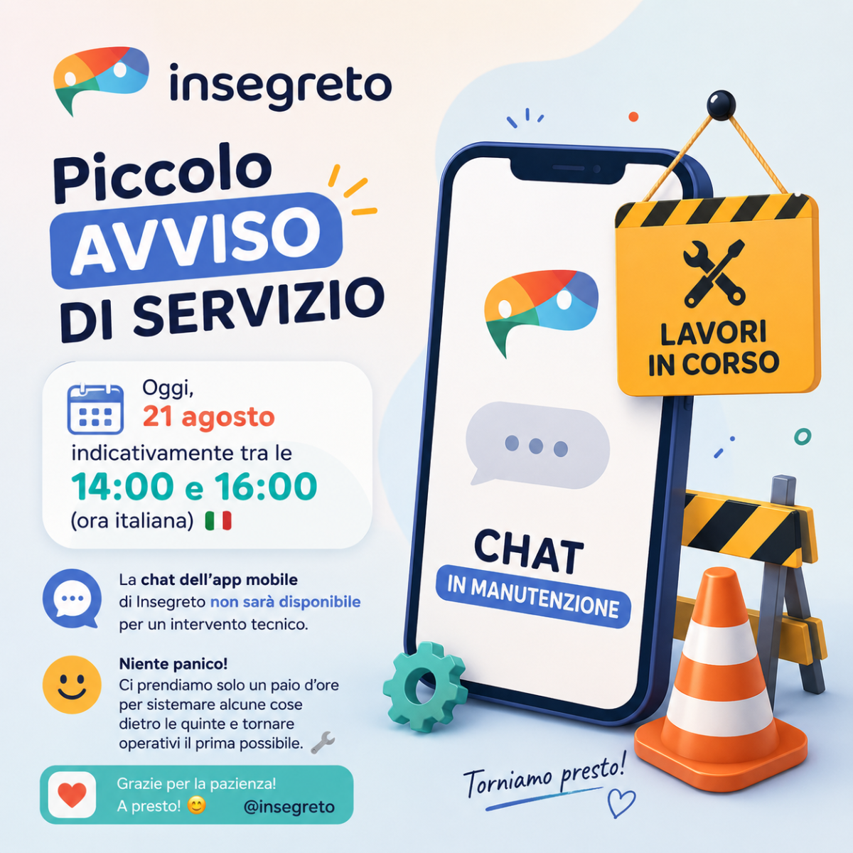 Piccolo avviso di servizio 👀