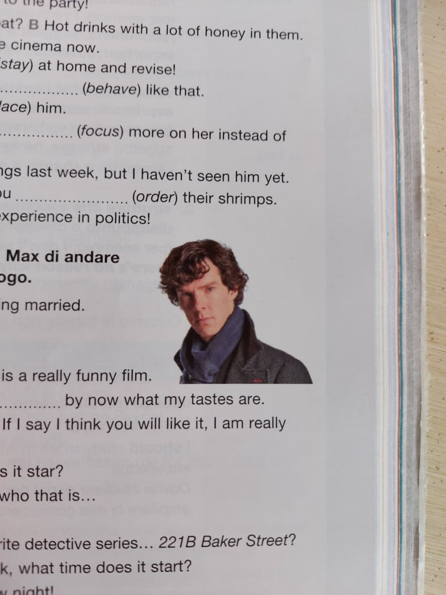 Io ossessionata da Sherlock che apro il libro di inglese e vedo questo: 