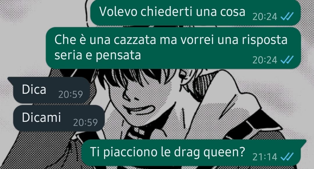 Io che convinco il mio ragazzo ad andare a vedere le Drag Queen