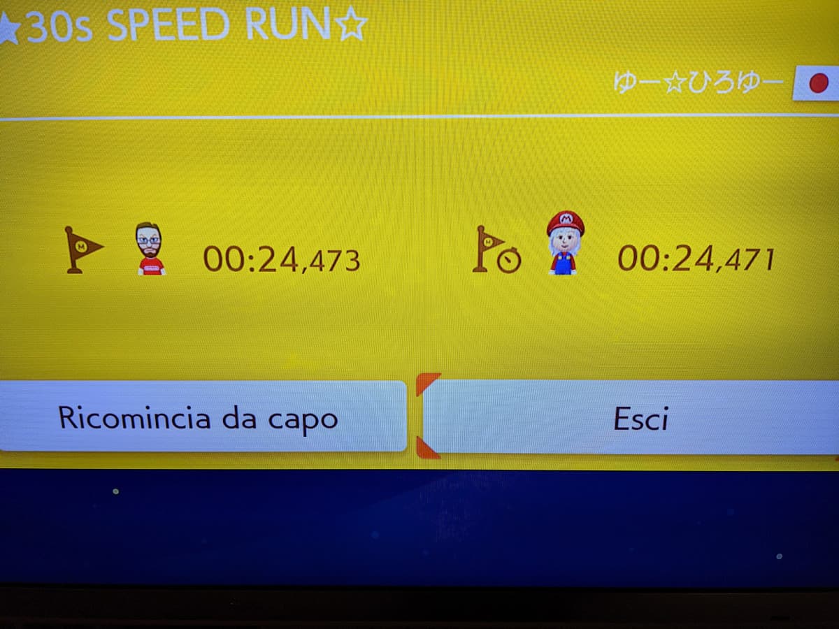 Quando esegui uno Speed run alla perfezione, da manuale...ma c'è sempre un giapponese 2 centesimi più veloce 