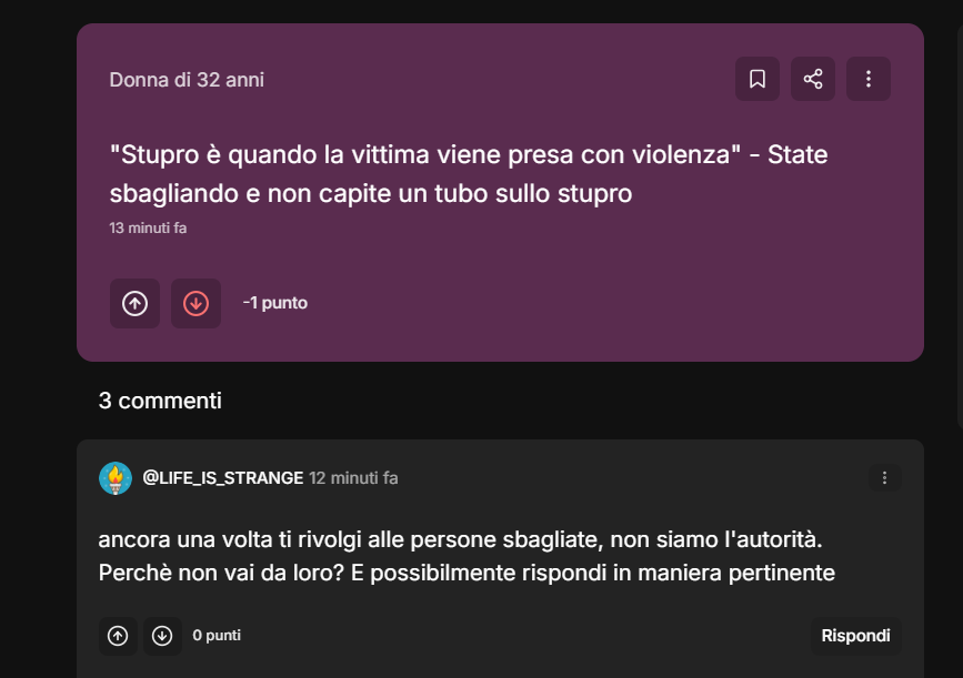 E come al solito non risponde quando non gli conviene (ora risponde al commento dicendo che era impegnata e che sono cattivo)