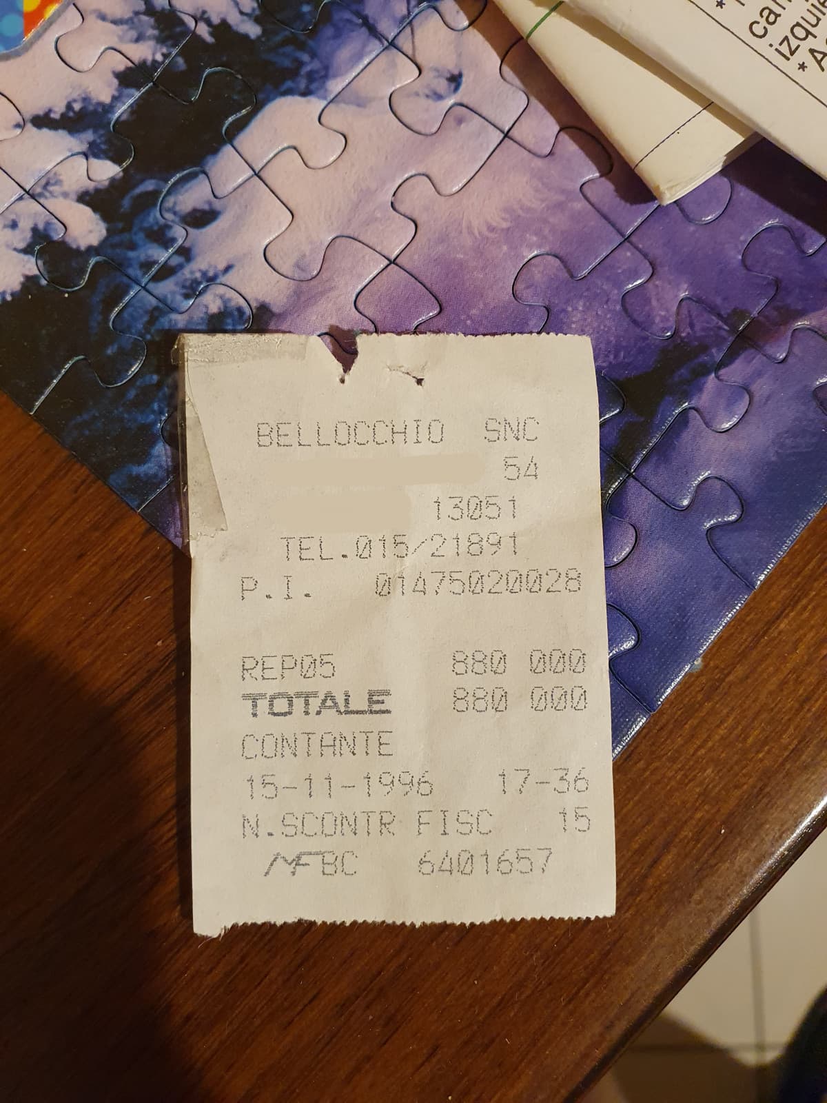 Reperto del '96 trovato in un cassetto, base d'asta 600€