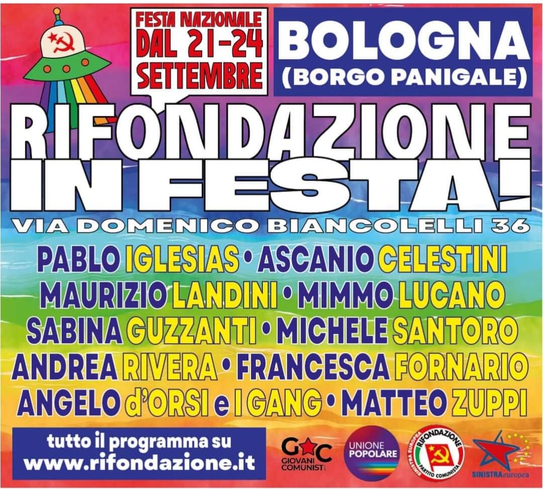 Oggi inizia la festa nazionale di Rifondazione Comunista 