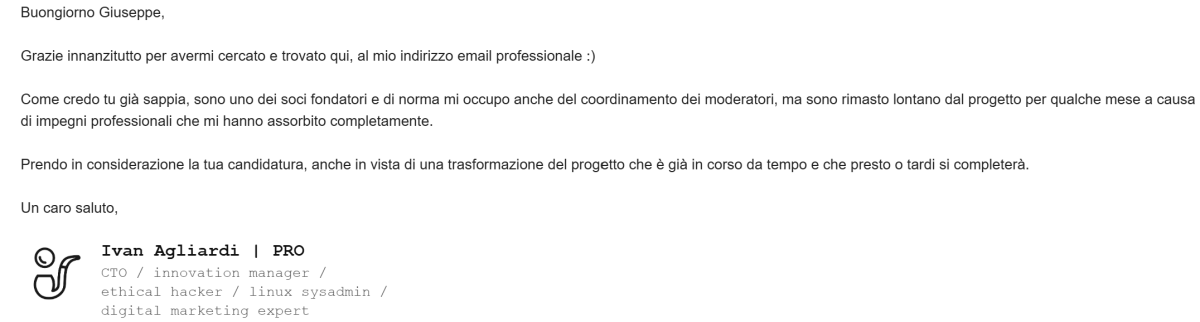 dai che forse un qualcosa si sblocca per la moderazione del sito
